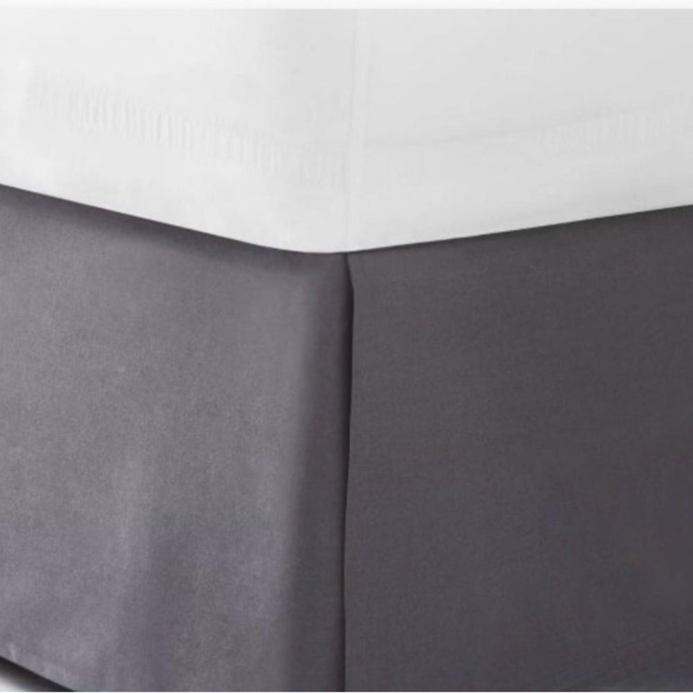 Room Essentials Solid Bed Skirt in Gray twin size 39”x75” 14” drop new